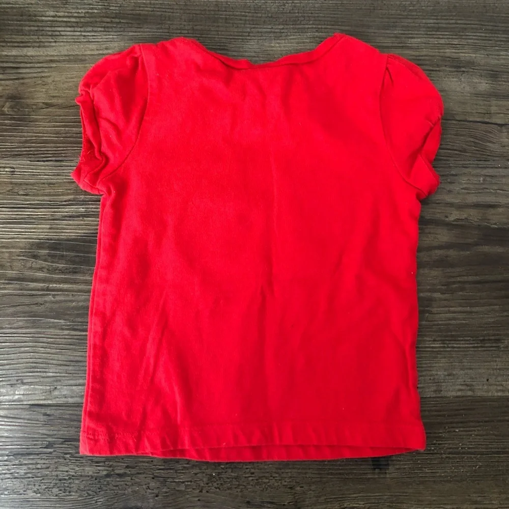 Gymboree 6-12Mos. Red Short Sleeve Cat Cotton Tee